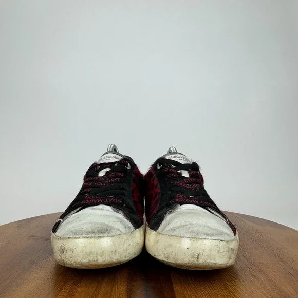 Womens Zadig & Voltaire Leather Leopard Calf Hair Shoes Sneakers Size 40 M GUC - Picture 3 of 9